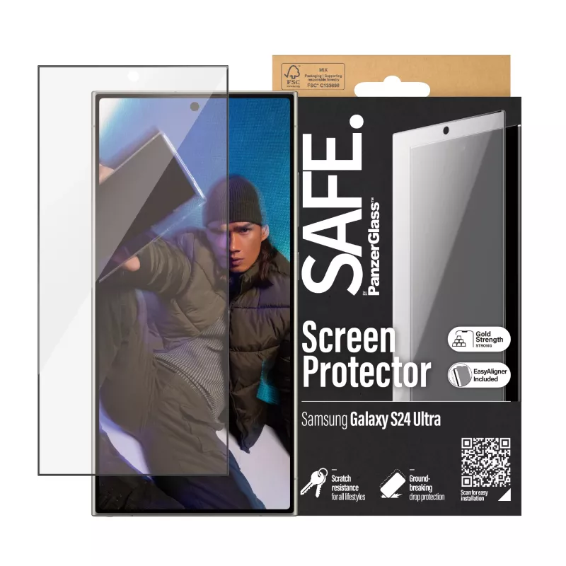 PanzerGlass SAFE. by ® Screen Protector Samsung Galaxy S24 Ultra | Ultra-Wide Fit su EasyAligner