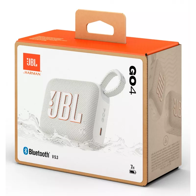 Nešiojamas belaidis garsiakalbis JBL Go 4, monofoninis, baltas, 4,2 W