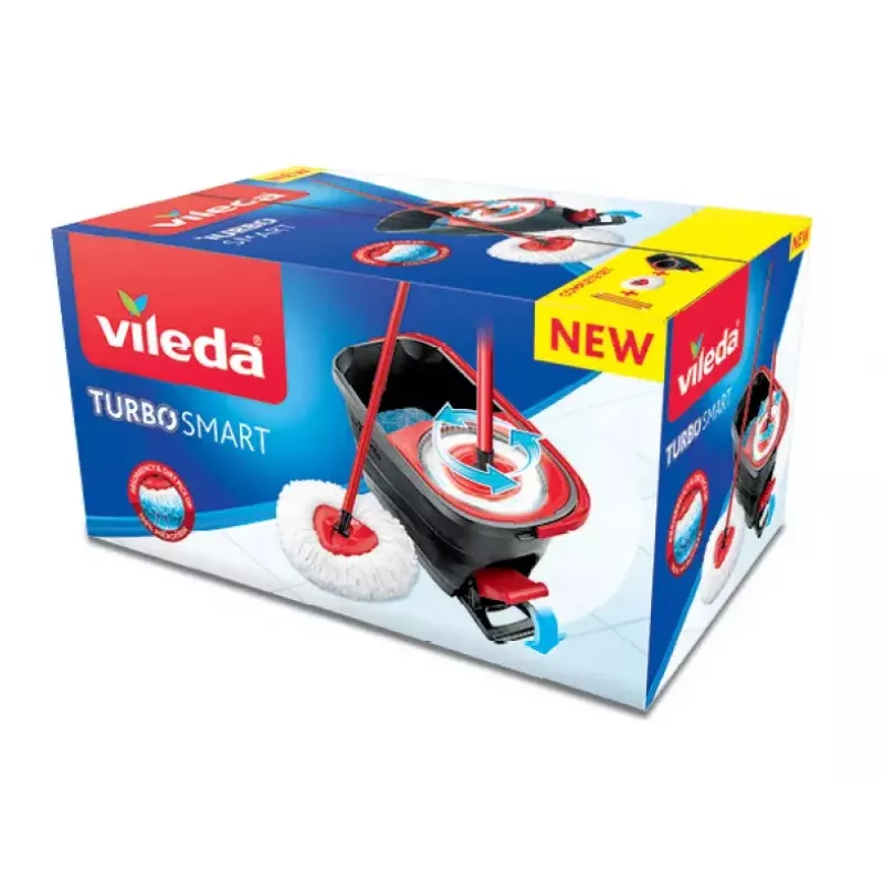 Vileda Turbo Smart Single tank šlapių grindų valymo sistema juoda raudona 166140