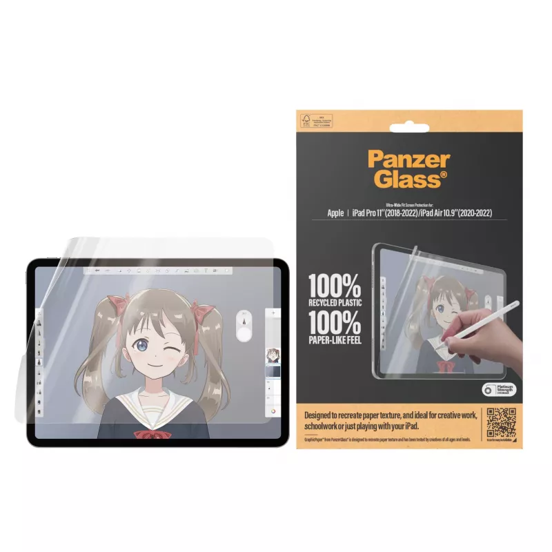PanzerGlass GraphicPaper® ekrano apsauginis stiklas iPad Pro 11'' (2018-2022) | iPad Air 10.9'' (2020-2022) | Ultra-Wide Fit