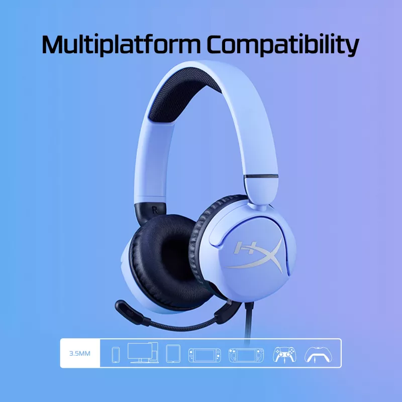HyperX Cloud Mini – žaidimų ausinės (levandų spalva)