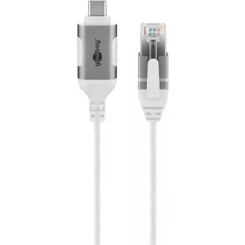 Goobay 74390 Laidinio tinklo adapteris USB 3.1 Type A – RJ45, 7,5 m, baltas