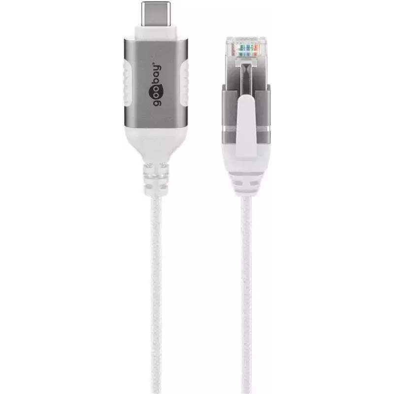 Goobay 74390 Laidinio tinklo adapteris USB 3.1 Type A – RJ45, 7,5 m, baltas