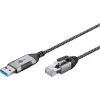 Kabelio lyties keitiklis Goobay 74399 USB 3.0 Type A RJ45 10 m Juodas Sidabrinis