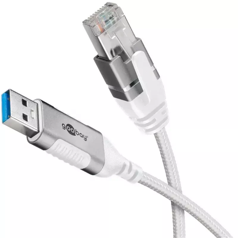 Goobay 74382 USB 3.0 Type A – RJ45 adapterinis laidas 7,5 m baltas