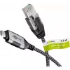 Goobay 74402 Laidinio tinklo adapteris USB 3.1 Type A – RJ45 1,5 m juodas sidabrinis