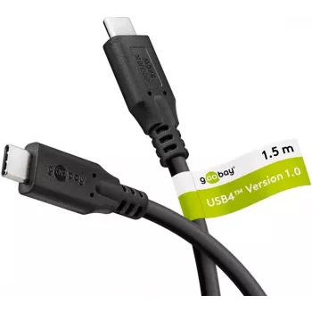 USB laidas Goobay 74184 USB4 Gen 2x2 1,5 m USB-C juodas