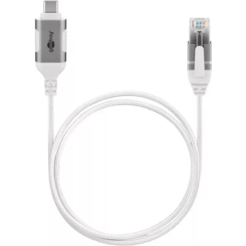 Goobay 74386 Laidinio tinklo adapteris USB 3.1 Type A – RJ45, 1,5 m, baltas