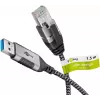 Goobay 74394 USB 3.0 Type A į RJ45 kabelis 1,5 m juodas sidabrinis