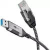 Goobay 74398 Laidinio tinklo adapteris USB 3.0 Type A – RJ45 7,5 m juoda sidabrinė