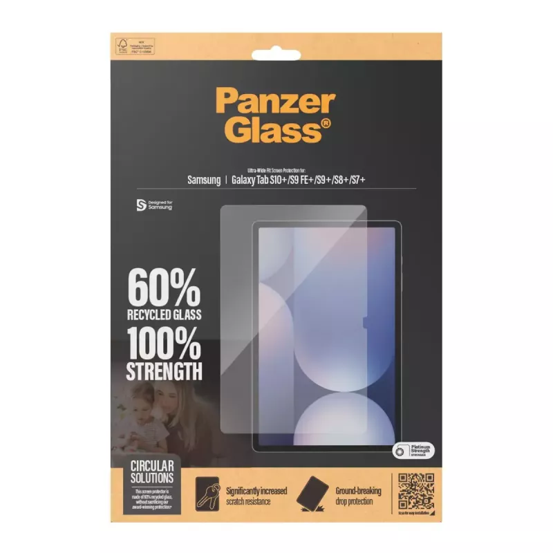 PanzerGlass apsauginis stiklas Samsung Galaxy Tab S7+ S8+ S9+ S9 FE+ S10+ Ultra-Wide Fit