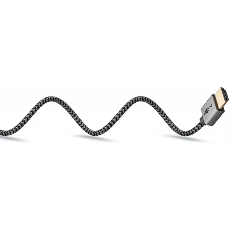 Goobay HDMI kabelis 1 m, A tipo kištukas-kištukas, 18 Gbit/s, pilka