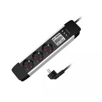 LOGILINK Power Extension 2Direct LPS285 1,4 m 3 AC lizdai vidaus naudojimui juoda sidabrinė