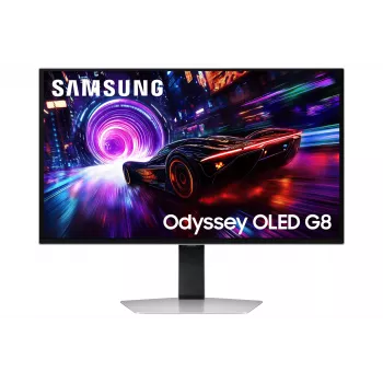 Samsung G81SF kompiuterio monitorius 68,6 cm (27 colių) 3840 x 2160 pikselių 4K Ultra HD OLED sidabrinis