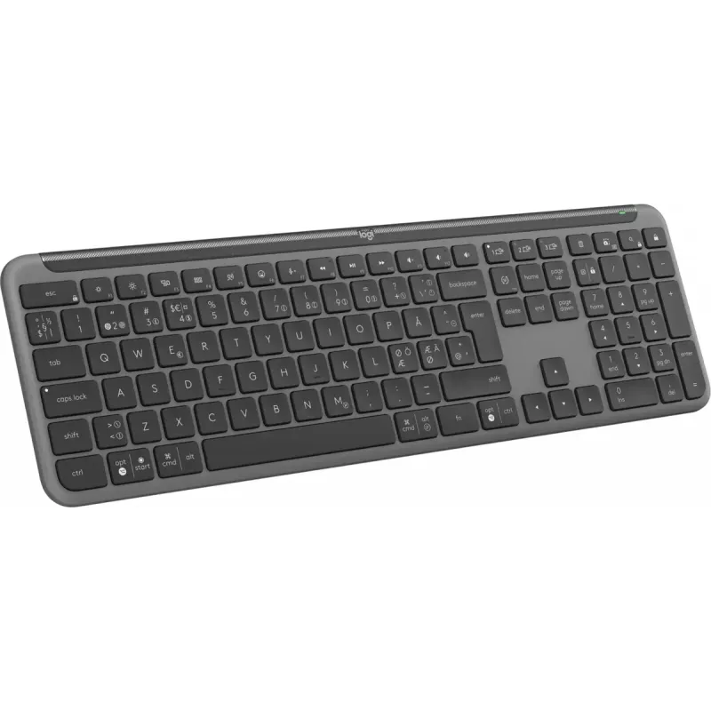 Logitech K950 Signature Slim Keyboard belaidė klaviatūra RF Bluetooth QWERTY danų suomių švedų norvegų išdėstymas grafito spalva