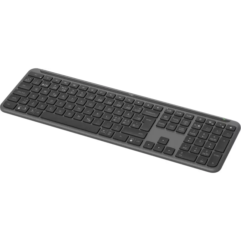 Logitech K950 Signature Slim Keyboard belaidė klaviatūra RF Bluetooth QWERTY danų suomių švedų norvegų išdėstymas grafito spalva
