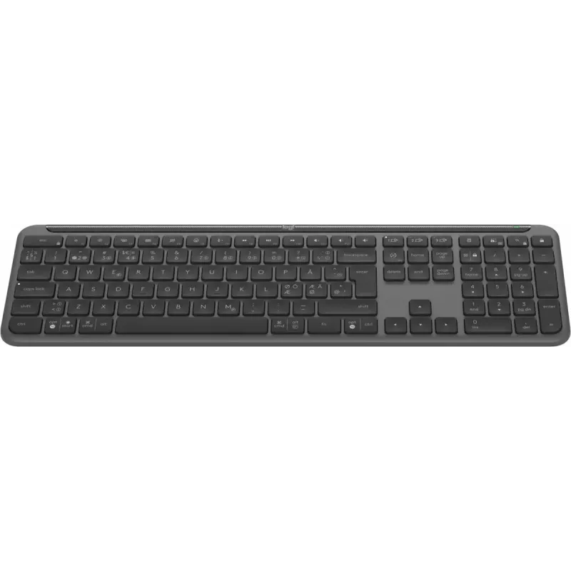 Logitech K950 Signature Slim Keyboard belaidė klaviatūra RF Bluetooth QWERTY danų suomių švedų norvegų išdėstymas grafito spalva