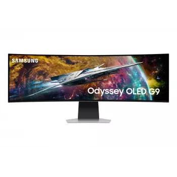 Samsung G95SC monitorius kompiuteriui 124,5 cm (49 coliai) 5120 x 1440 pikselių Dual QHD OLED sidabrinis