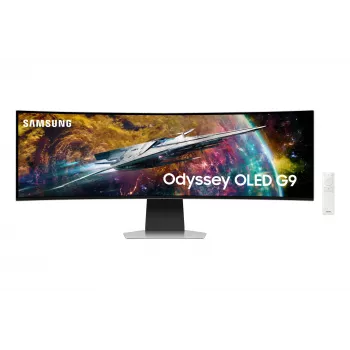 Samsung G95SC monitorius kompiuteriui 124,5 cm (49 coliai) 5120 x 1440 pikselių Dual QHD OLED sidabrinis