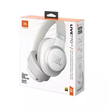 JBL Live 770NC ausinės belaidės ant ausų, triukšmo slopinimas, baltos