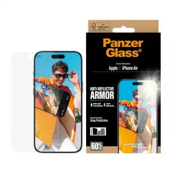 PanzerGlass Anti-Reflective Armor ekrano apsauga iPhone Air, atspari įbrėžimams ir smūgiams