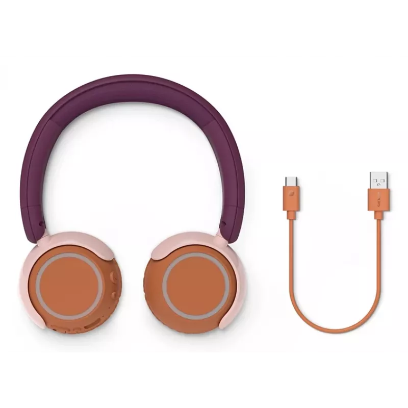 Ausinės Philips TAK4200MP/00 belaidės Bluetooth 20-20000 Hz oranžinė violetinė rožinė