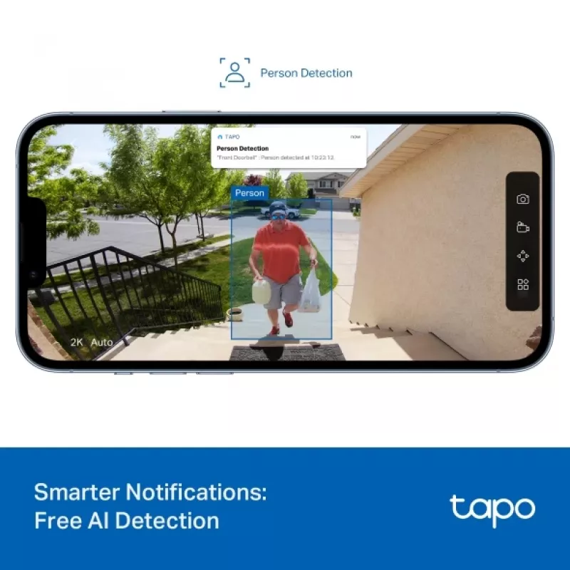 TP-Link Tapo D205 vaizdo domofono sistema 3 MP Juoda
