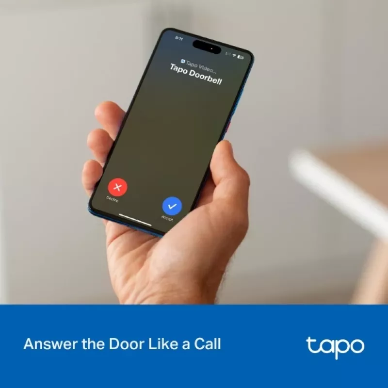 TP-Link Tapo D205 vaizdo domofono sistema 3 MP Juoda