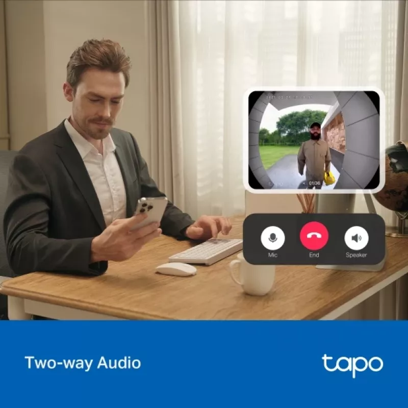 TP-Link Tapo D205 vaizdo domofono sistema 3 MP Juoda