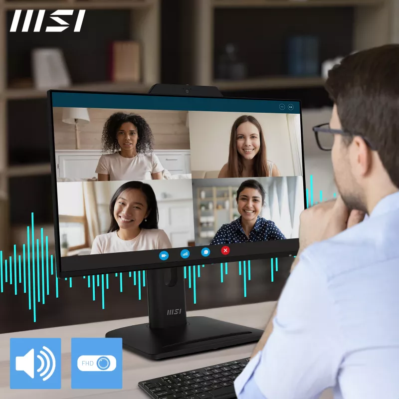 Monitorius MSI Pro MP242PMGDE 23,8 colio (60,5 cm) Full HD IPS 1920×1080, 4 ms, 300 cd/m², USB šakotuvas, VESA, garsiakalbiai, juodas
