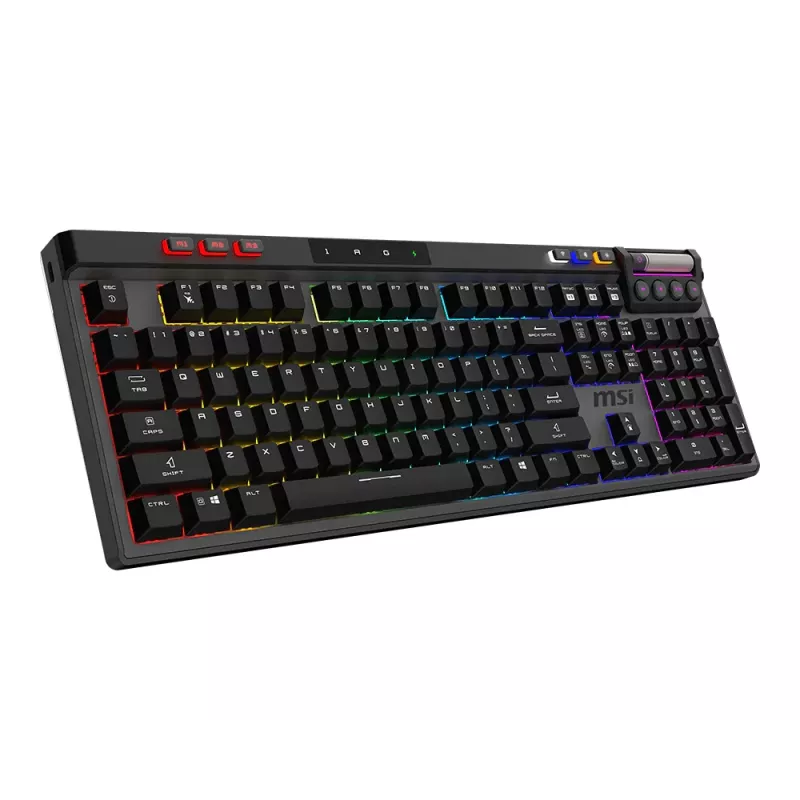 MSI Strike Pro Wireless Silent Mechanical Gaming Keyboard, DE (QWERTZ) išdėstymas, juoda