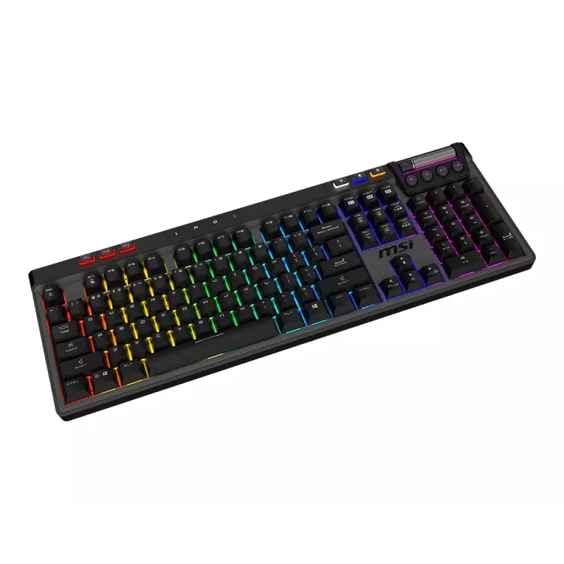 MSI Strike Pro Wireless Silent Mechanical Gaming Keyboard, DE (QWERTZ) išdėstymas, juoda