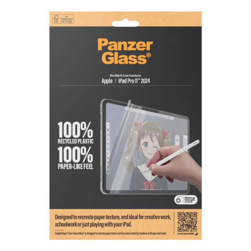 PanzerGlass GraphicPaper® ekrano apsauga iPad Pro 11 inch (2024-2025) | Ultra-Wide Fit