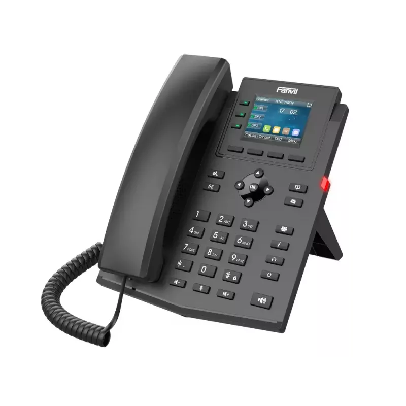 IP telefonas Fanvil X303-2 juodas 4 linijos LCD laidinis ragelis