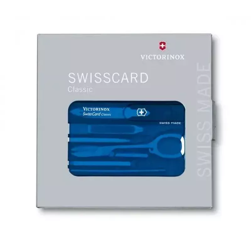 Victorinox SwissCard Classic mėlyna – kišeninė daugiafunkcinė kortelė
