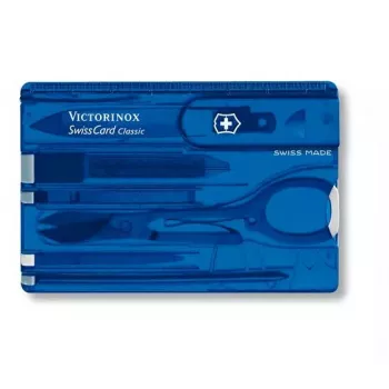 Victorinox SwissCard Classic mėlyna – kišeninė daugiafunkcinė kortelė