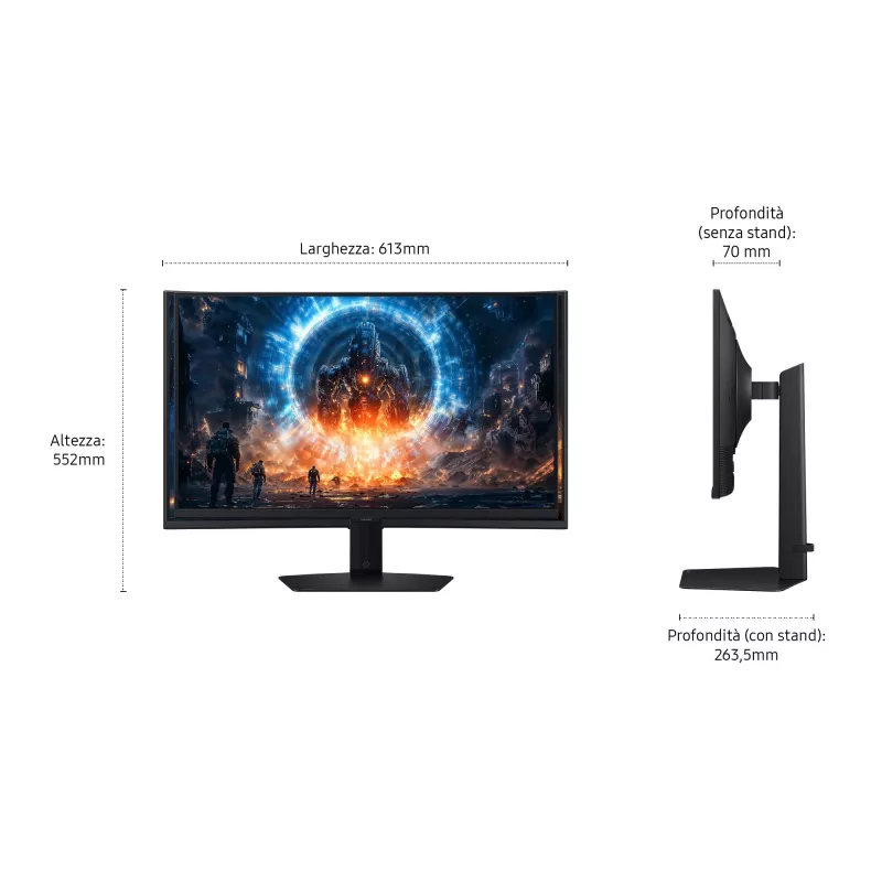 Samsung G60F monitorius 68,6 cm (27 col.) 2560 x 1440 pikselių Quad HD LCD juodas