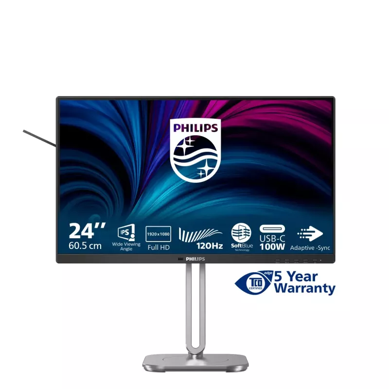 Philips 4000 serijos 24B2U4301/00 monitorius 60,5 cm (23,8 colio) 1920 x 1080 pikselių Full HD LCD pilkas