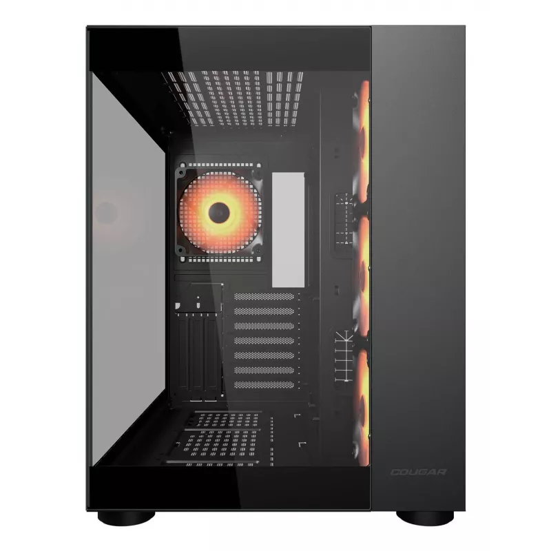 COUGAR FV150 ARGB — Midi Tower korpusas, juodas, ATX/MicroATX/Mini-ITX, 3x120mm priekyje + 1x120mm gale, 2x3.5 colio ir 2x2.5 colio vietos