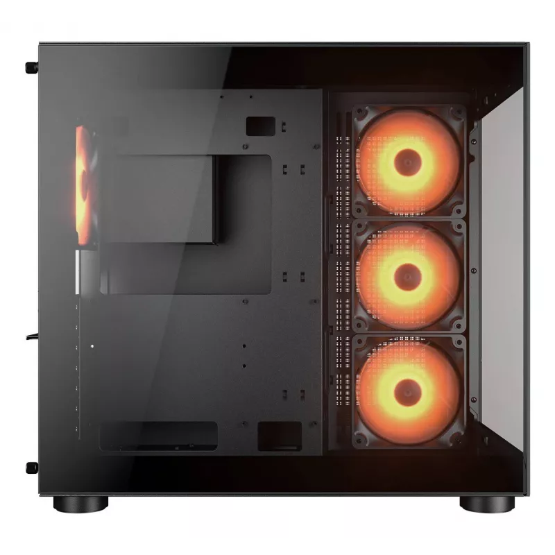 COUGAR FV150 ARGB — Midi Tower korpusas, juodas, ATX/MicroATX/Mini-ITX, 3x120mm priekyje + 1x120mm gale, 2x3.5 colio ir 2x2.5 colio vietos