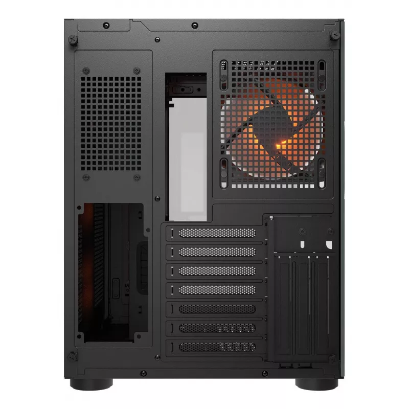 COUGAR FV150 ARGB — Midi Tower korpusas, juodas, ATX/MicroATX/Mini-ITX, 3x120mm priekyje + 1x120mm gale, 2x3.5 colio ir 2x2.5 colio vietos