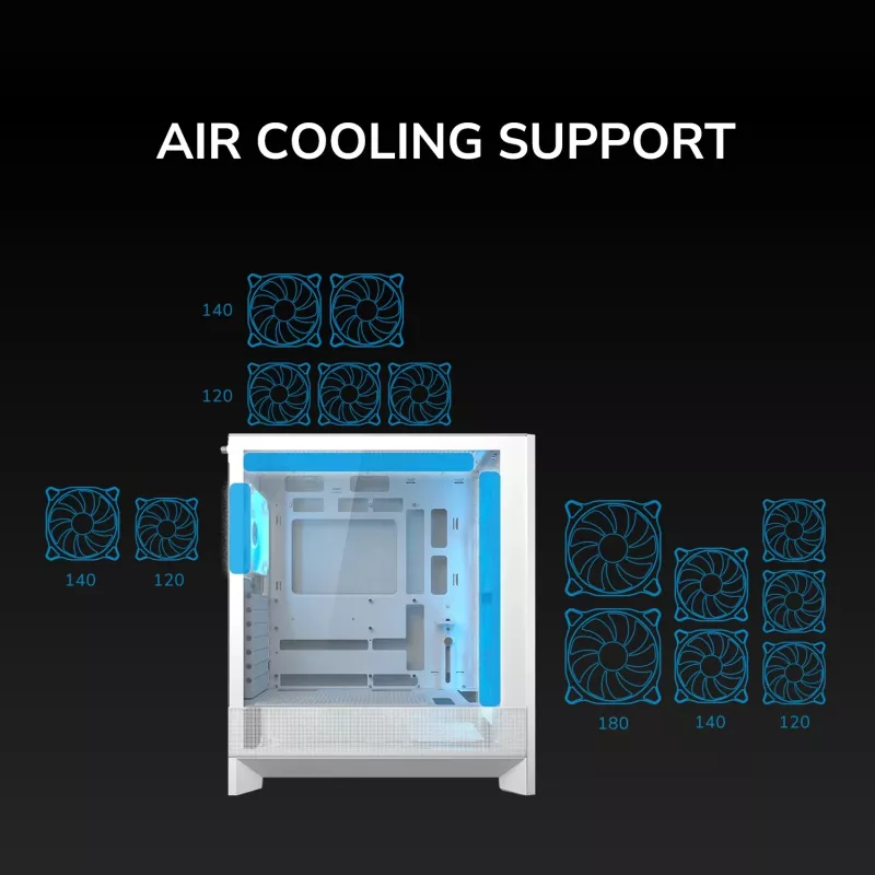 COUGAR Midi Tower korpusas Airface 180 ARGB juodas