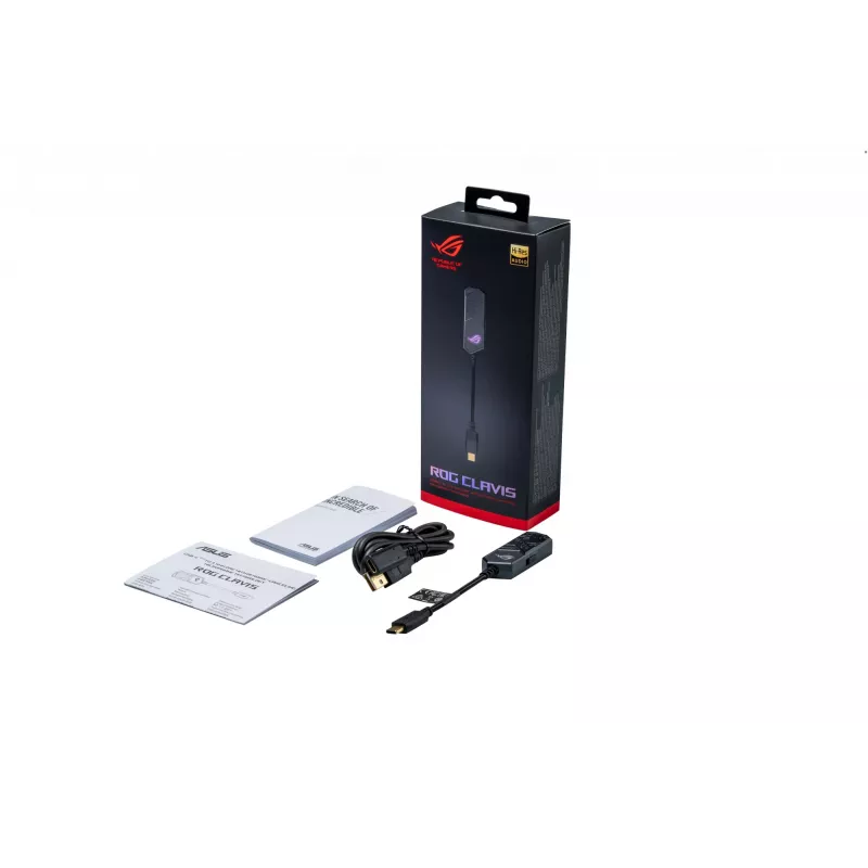 ASUS ROG Clavis AI triukšmą slopinantis mikrofono adapteris / USB garso plokštė, 90YH02N0-B2UA00