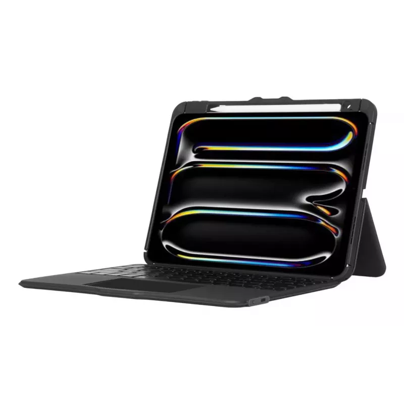 Targus VersaVu ispaniška Bluetooth klaviatūra su jutikliniu kilimėliu, juoda, iPad 13 colių