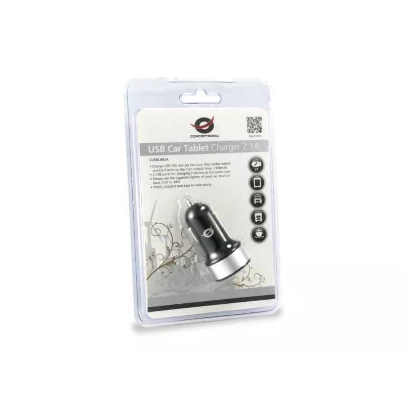 Automobilinis USB kroviklis Conceptronic CUSBCAR2A 2 prievadai 2.1A