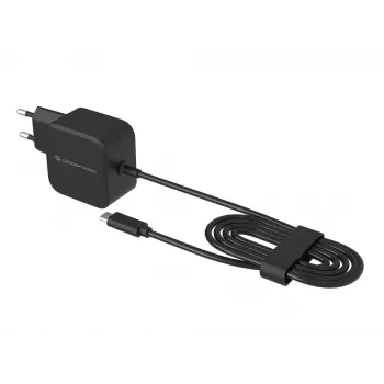 Conceptronic OZUL04BE 67W GaN USB PD įkroviklis su integruotu USB-C kabeliu