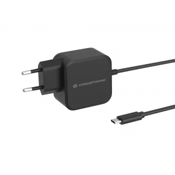 Conceptronic OZUL04BE 67W GaN USB PD įkroviklis su integruotu USB-C kabeliu