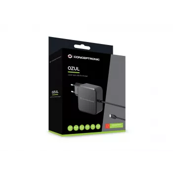 Conceptronic OZUL05BE universalus mobiliojo įrenginio kroviklis 100W GaN AC juodas