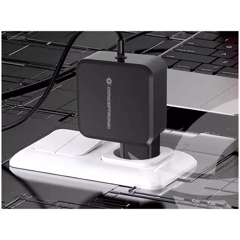 Conceptronic OZUL05BE universalus mobiliojo įrenginio kroviklis 100W GaN AC juodas