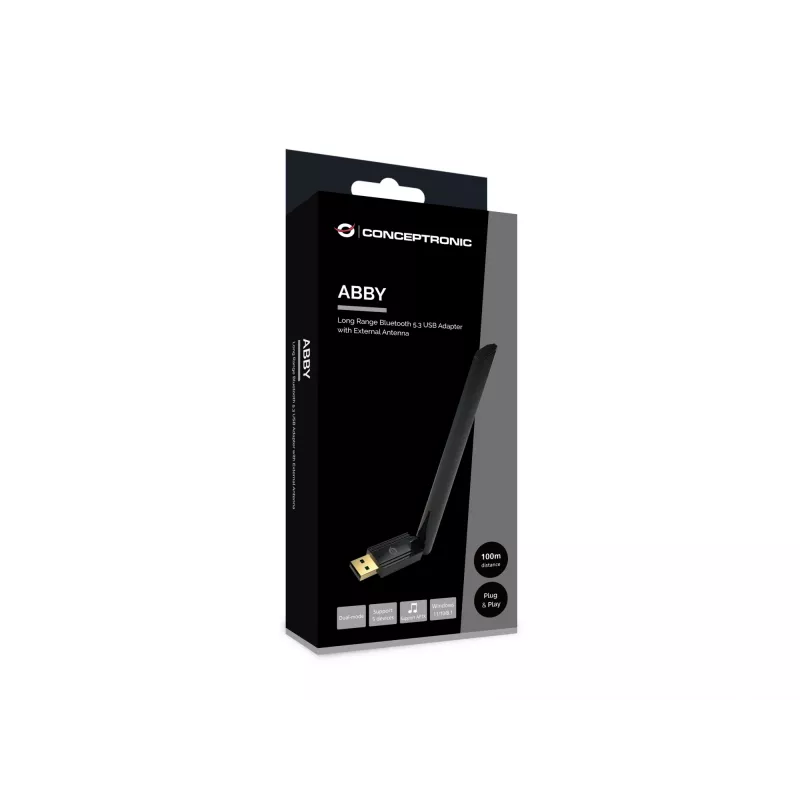 Conceptronic ABBY17B ilgo nuotolio Bluetooth 5.3 USB adapteris su išorine antena